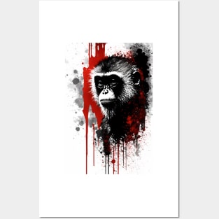 Capuchin Monkey Ink Painting Posters and Art